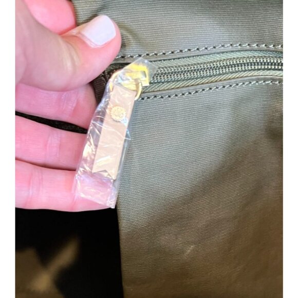 India Hicks Army Olive Green Large Canvas Tote Bag Double Strap Handles NWOT - Picture 6 of 10